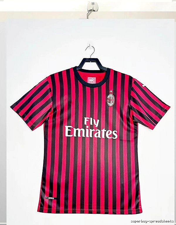 AC Milan Lightweight Retro soccer jersey Red Black Striped for Gift Ideas
