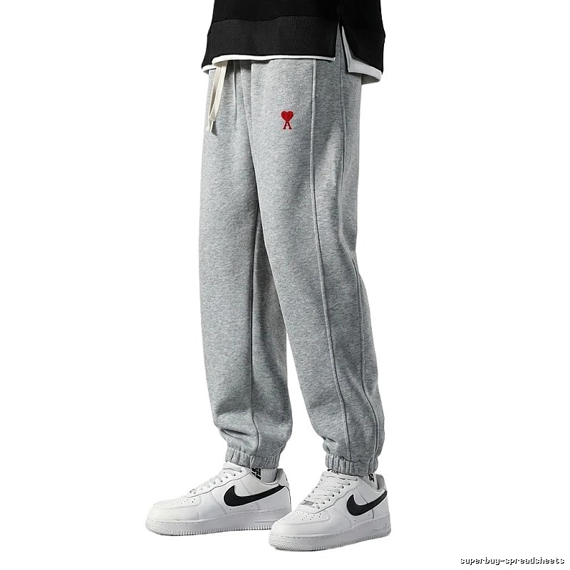 AMI & Easy Casual Style Grey Sweatpants