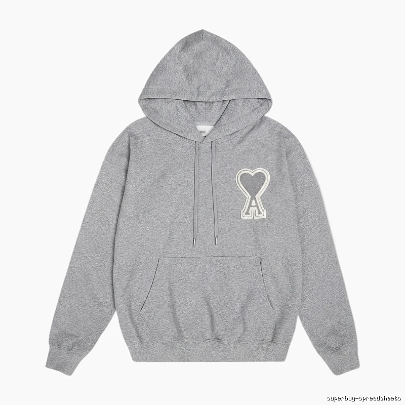 AMI Love Minimalist Style Grey Hoodie