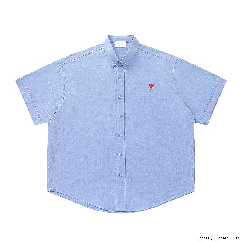 AMI Love Series Simple Style Blue Shirt