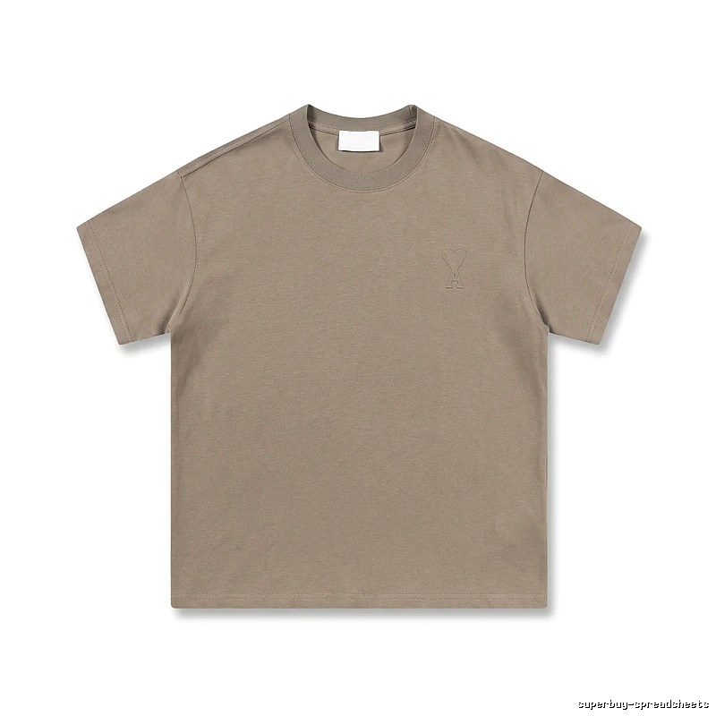 AMI minimalist style khaki T-shirt