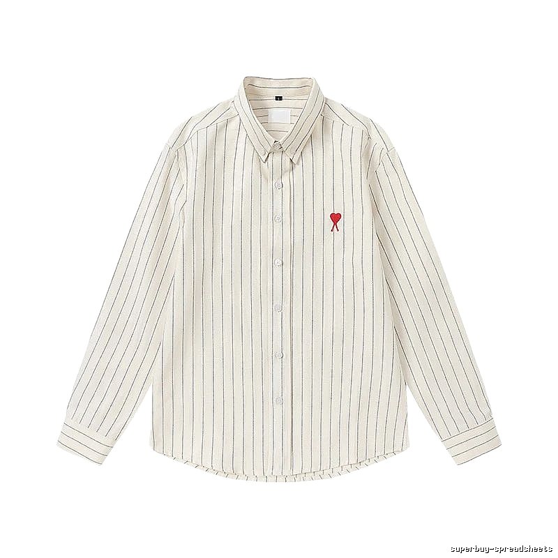 AMI Stripe Minimalist Style White Shirt