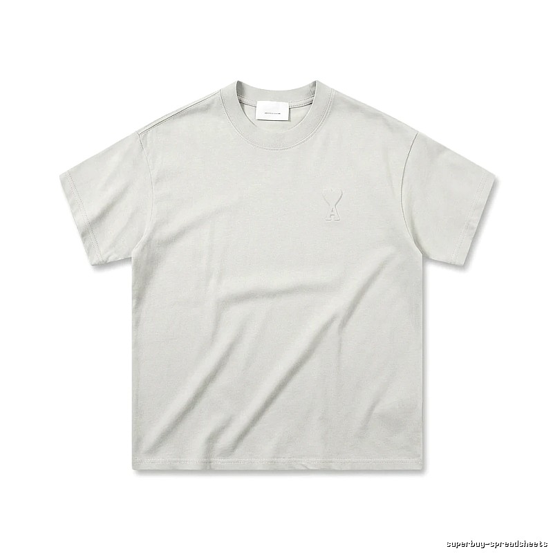 AMI Three-dimensional LOGO Simple White T-shirt