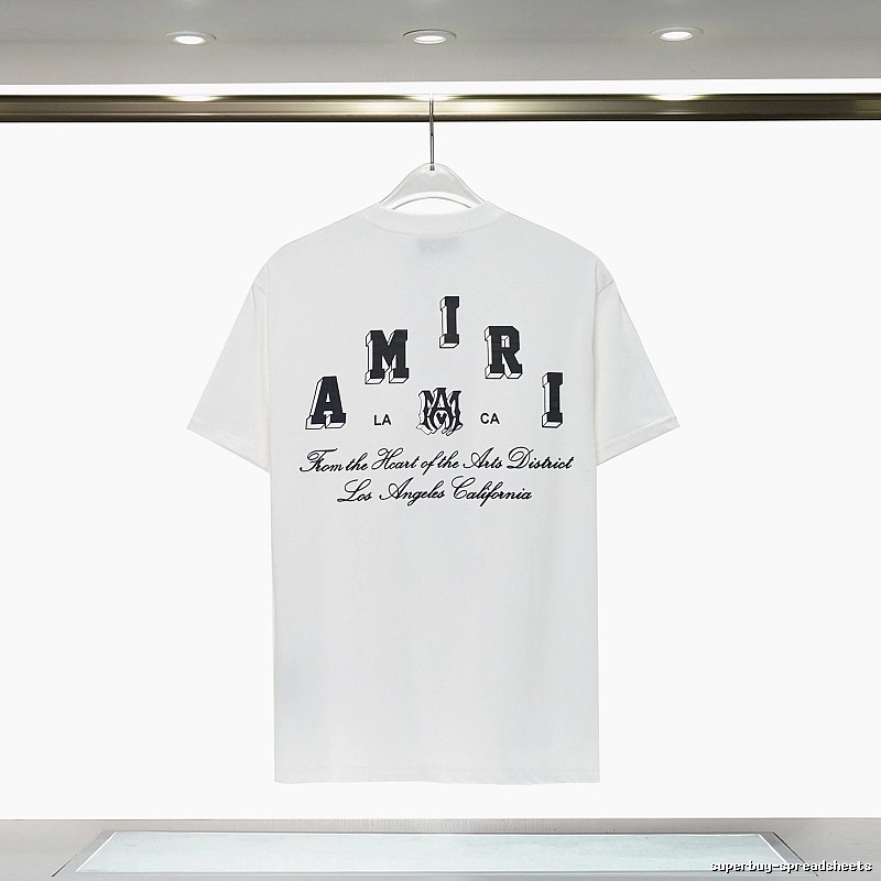 Amiri Daily Graphic T-shirt White Blue Amiri with Visual Detail