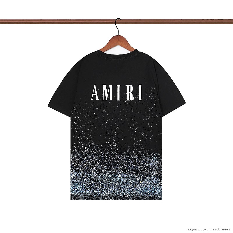 Amiri Premium Style Graphic T-shirt White Blue Amiri for Resort Outfits