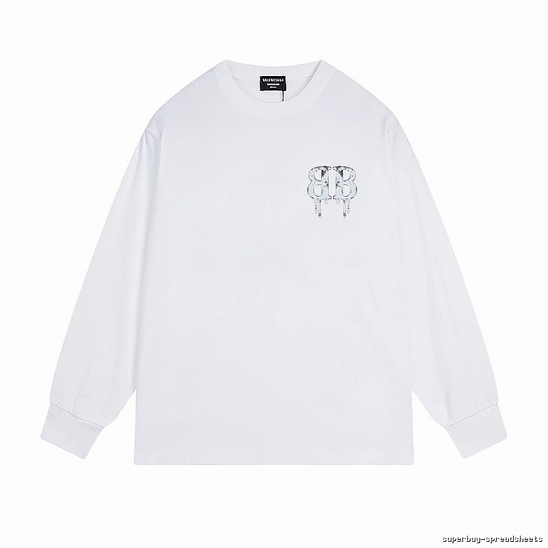 Balenciaga BB-style white sweatshirt