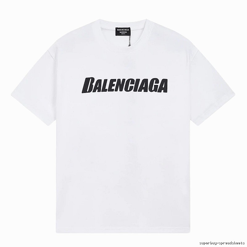 Balenciaga Letter Print Trendy White T-Shirt