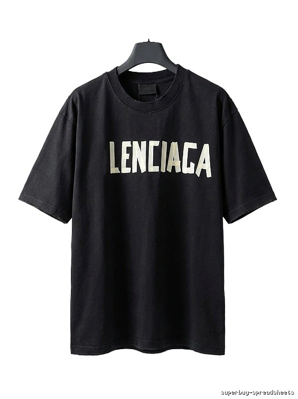 Balenciaga letter-style black T-shirt