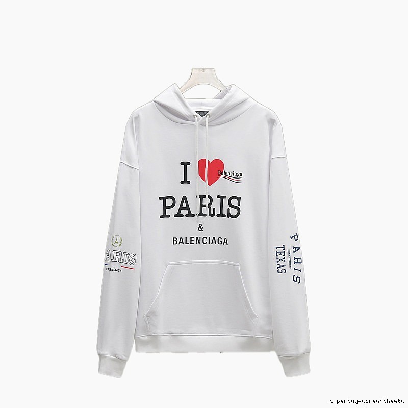 Balenciaga white sweatshirt with heart print