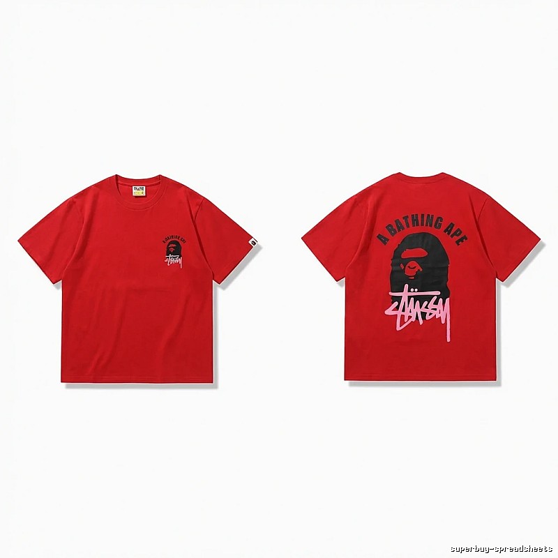 Bape Ape Head Co-branded Red T-shirt