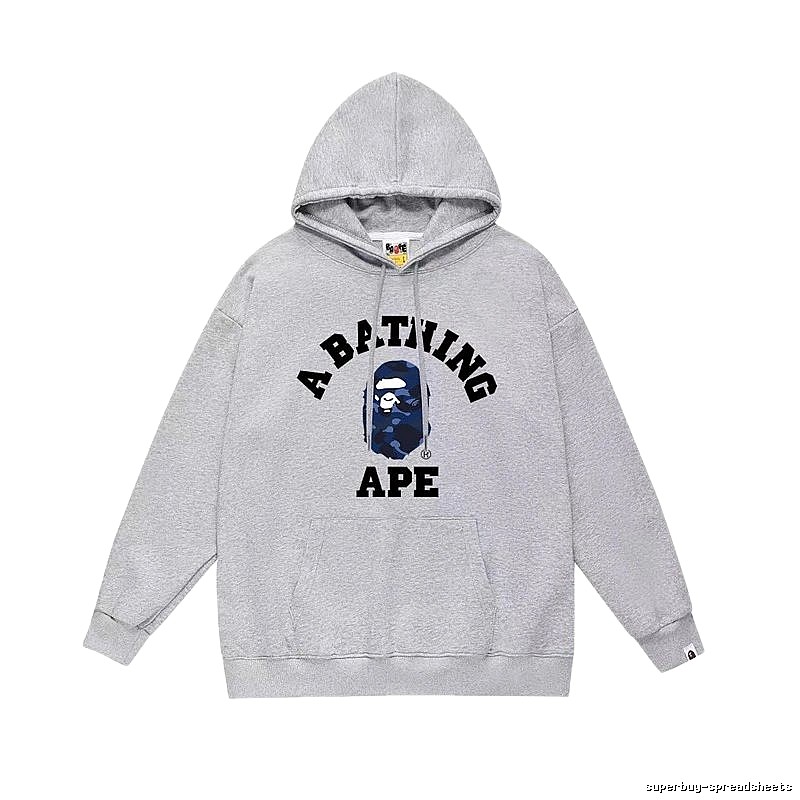 Bape Ape Head Grey Hoodie