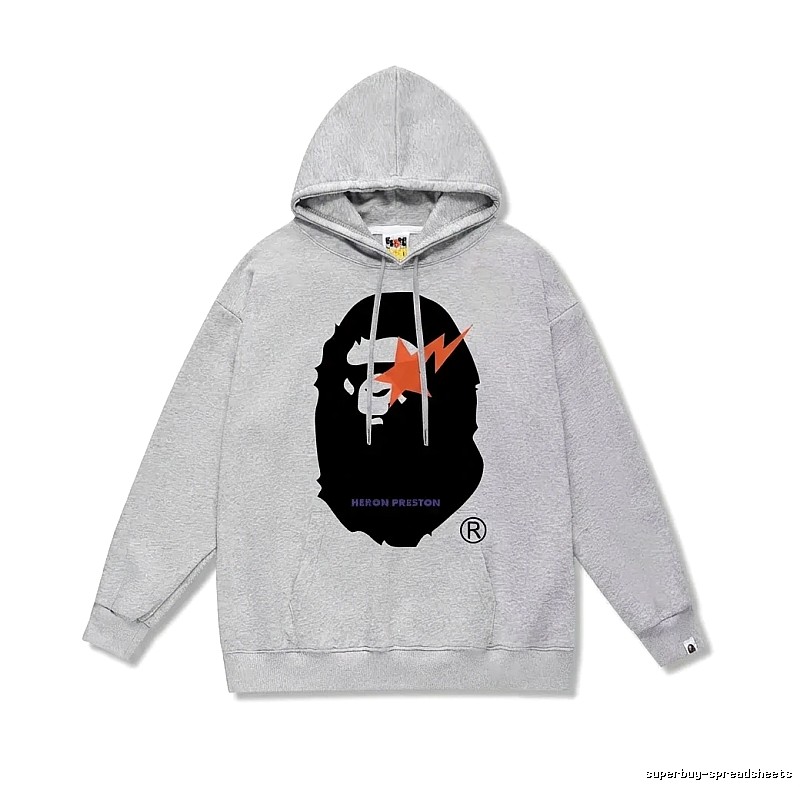 Bape Ape Head Grey Hoodie