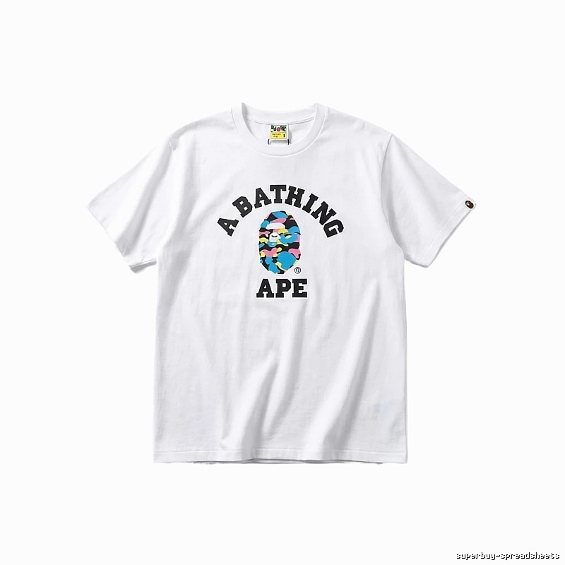 Bape Camouflage Alphabet White T-shirt