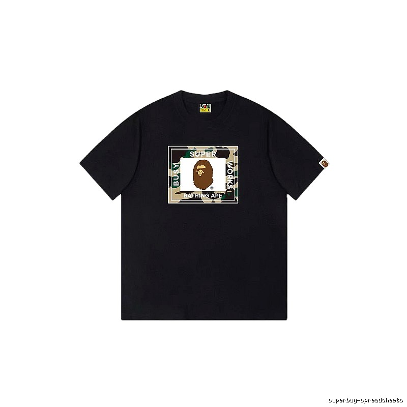 Bape camouflage style black T-shirt