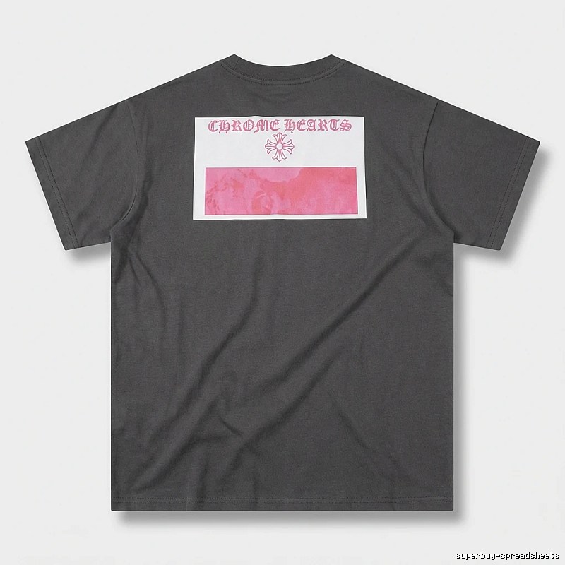 Black T-shirt with Chrome Hearts print style