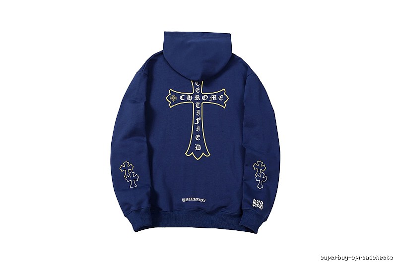 Chrome Hearts 2088-81 Navy Cross Graphic Hoodie Clean Colorway