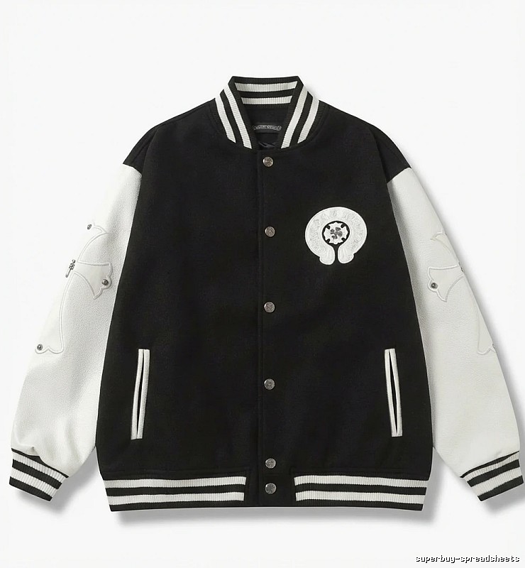Chrome Hearts Baseball Style Black and White Jacket