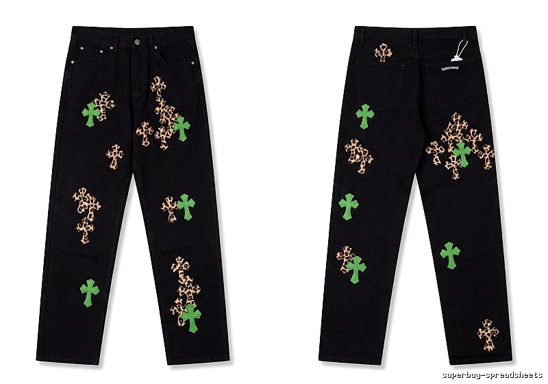 Chrome Hearts black trendy cross jeans