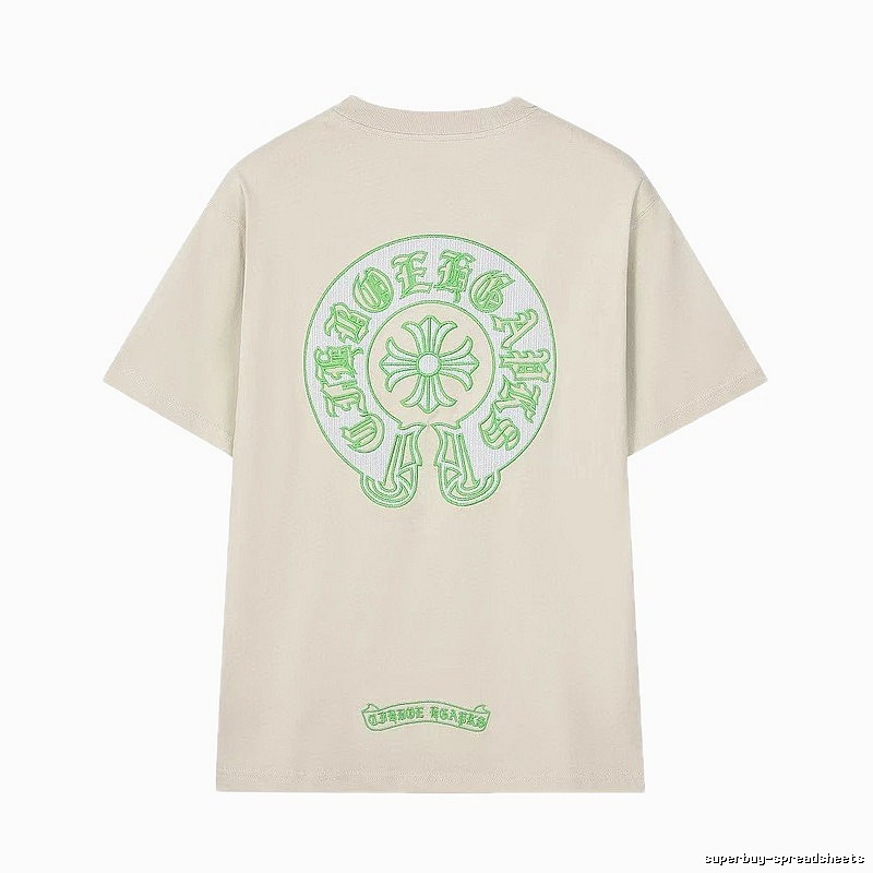 Chrome Hearts Embroidered Street Style Beige Short-sleeve T-shirt