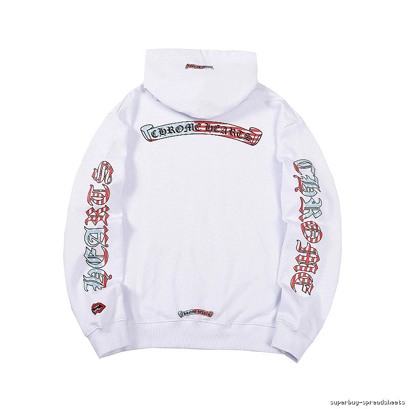 Chrome Hearts Premium Style Cross graphic hoodie Black Blue Cross for Resort Outfits