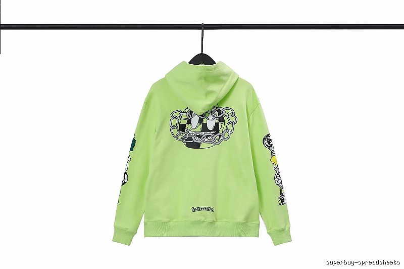 Chrome Hearts Urban Cross graphic hoodie Black Blue Cross with Casual Appeal