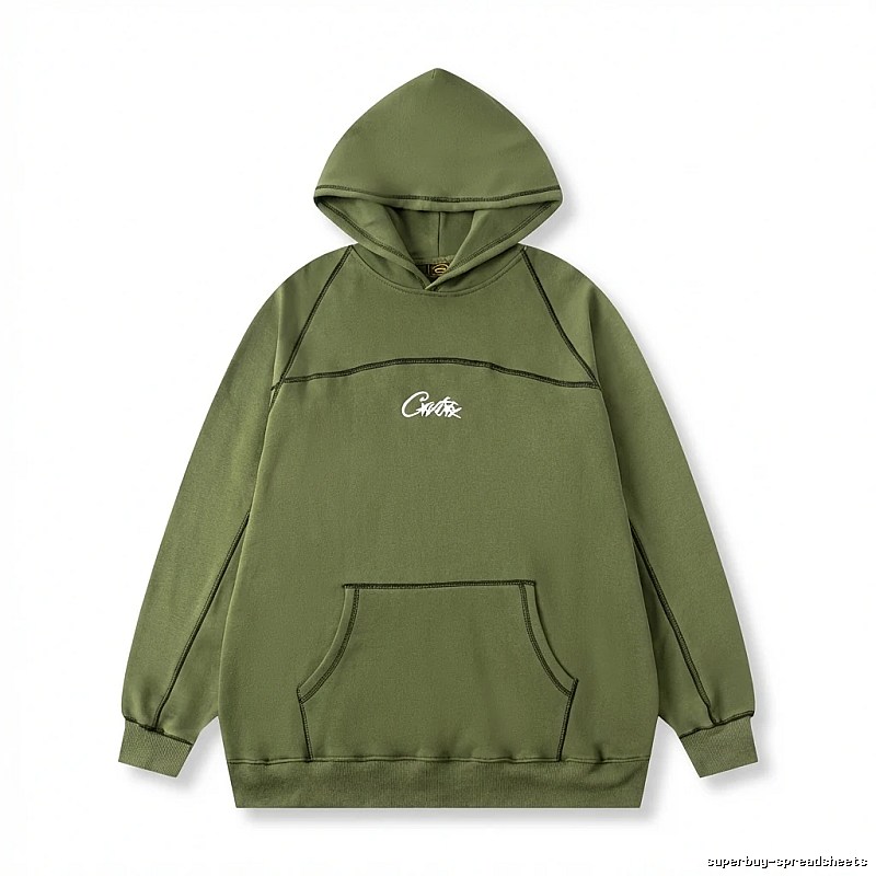 Corteiz minimalist style olive green sweatshirt