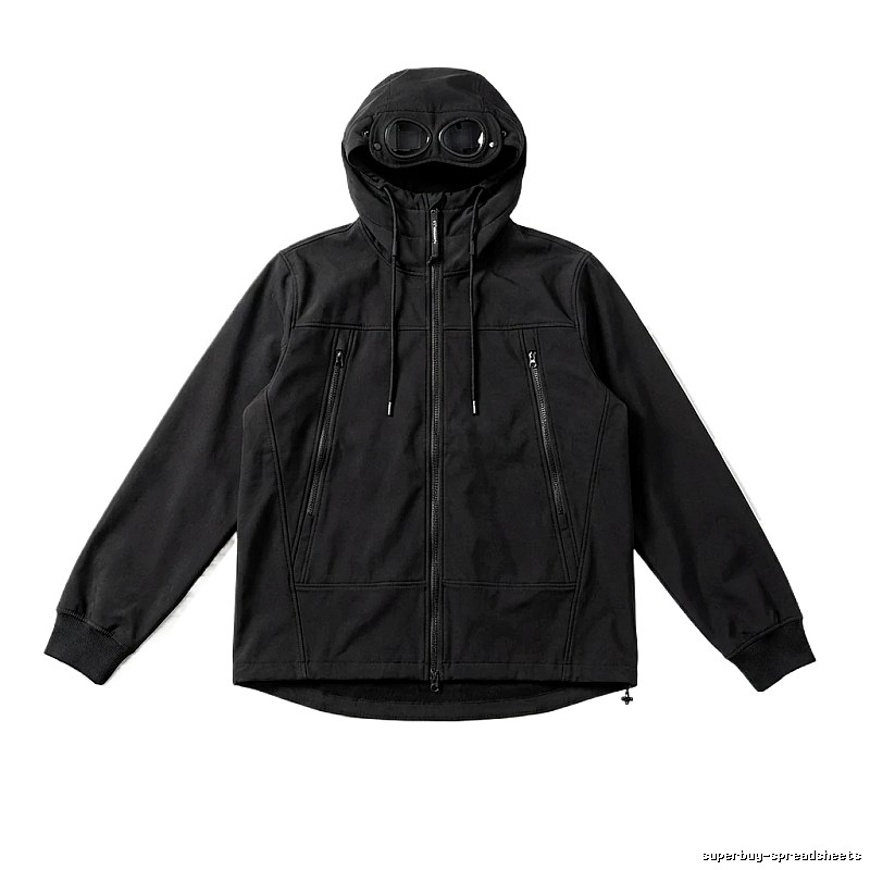 C.P. hooded simple style black coat