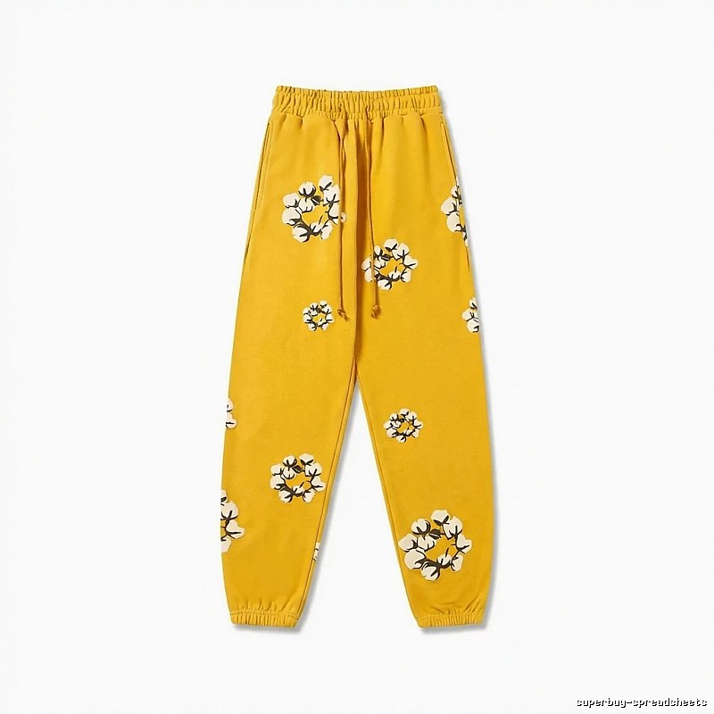 DENIM TEARS Printed Retro Yellow Sweatpants