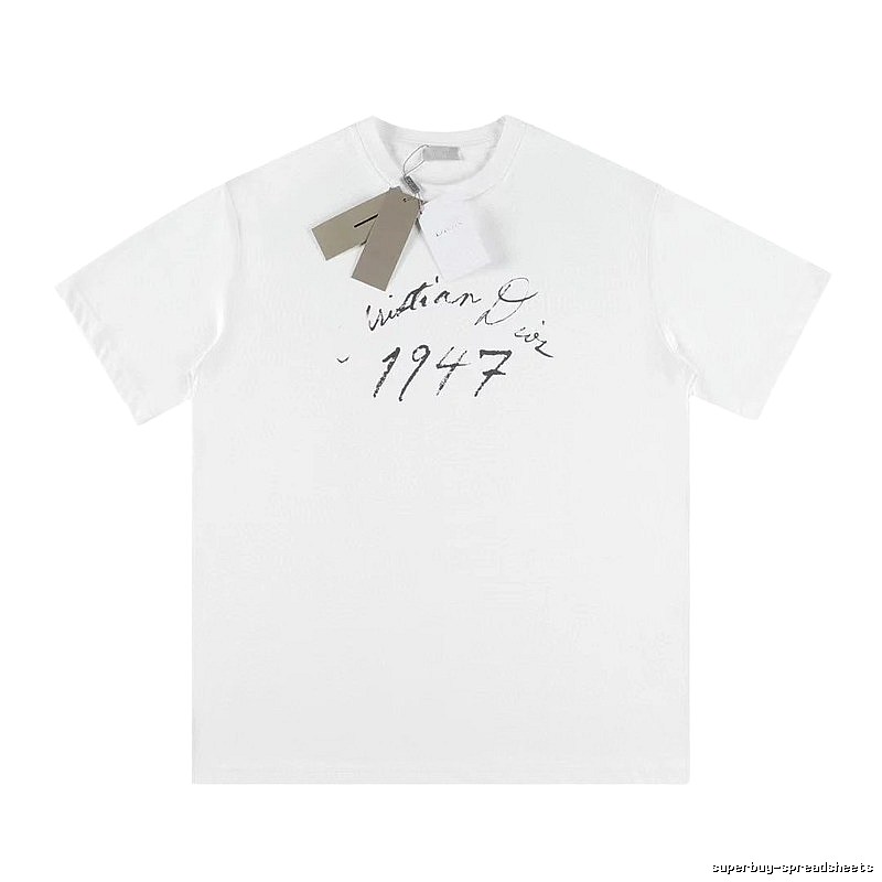 Dior 1947 Collection Minimalist Style White T-Shirt