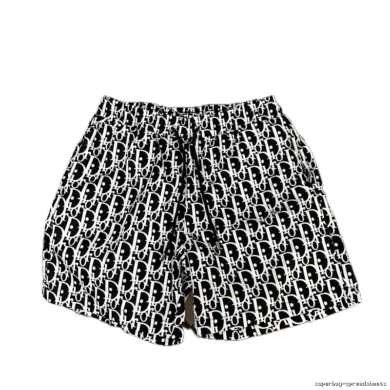 Dior Trendy All-over Monogram Print Black and White Casual Shorts