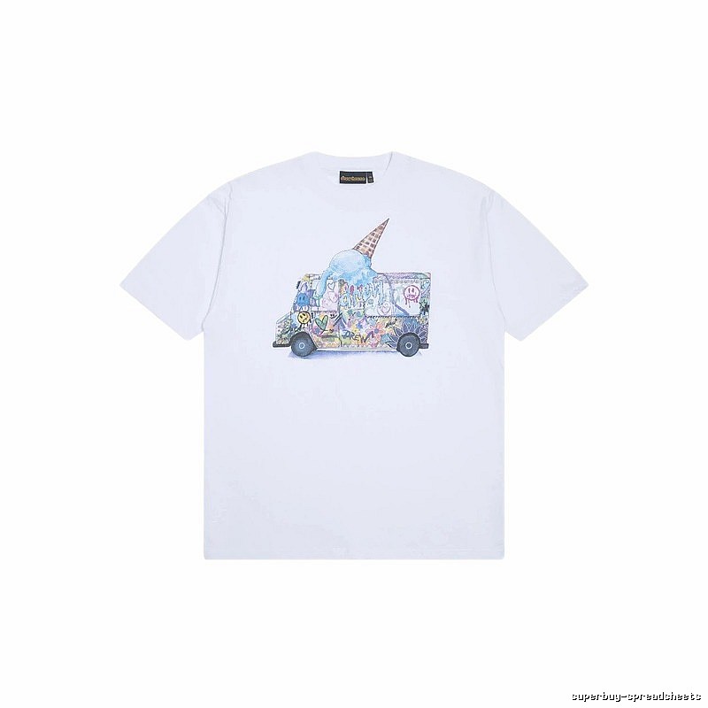 DREW Graffiti Style Ice Cream Truck White Short Sleeve T-shirt