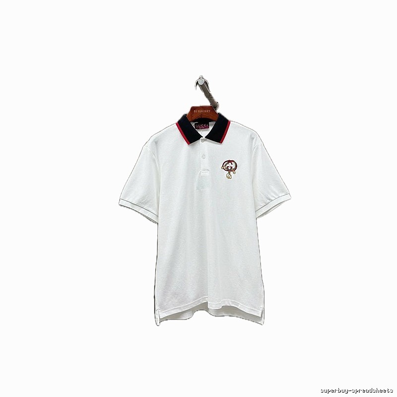 Gucci classic fashion white polo shirt