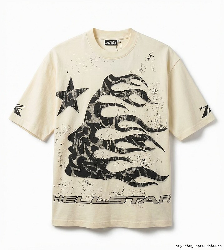 Hellstar Flame Wind Beige T-shirt