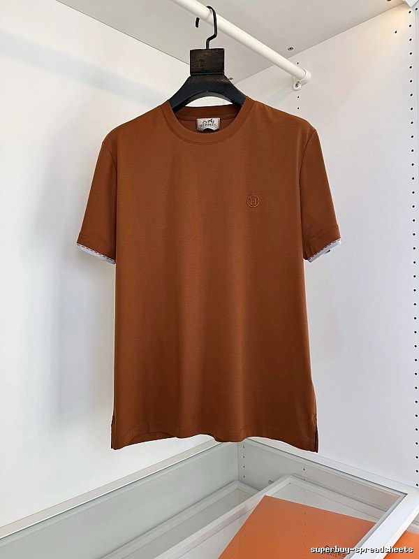 Hermès minimalist style brown T-shirt