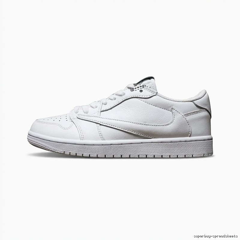 Jordan AJ1 simple white canvas shoes