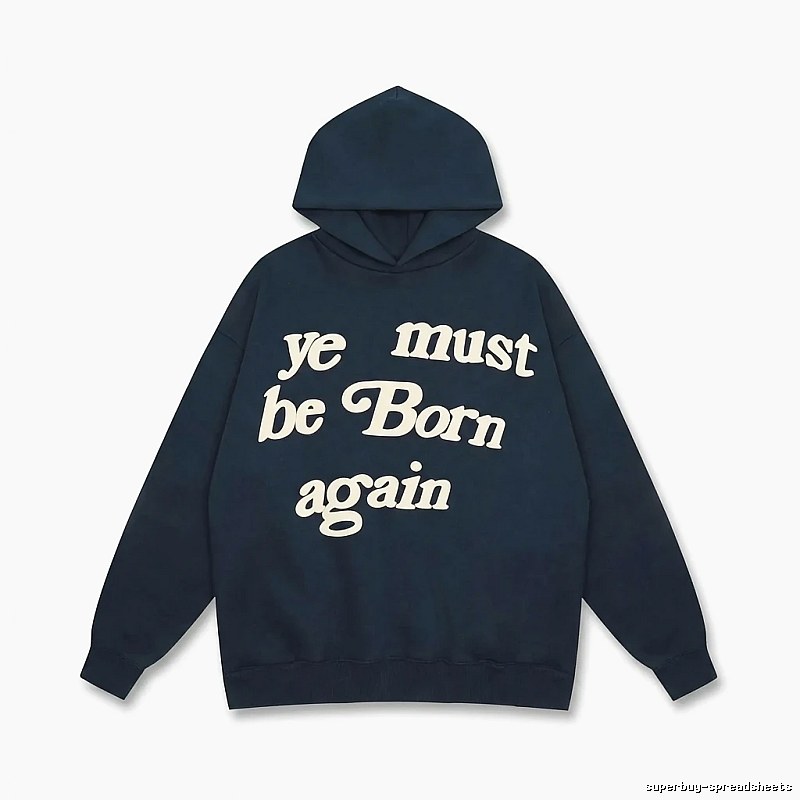 Kanye retro-style navy blue sweatshirt