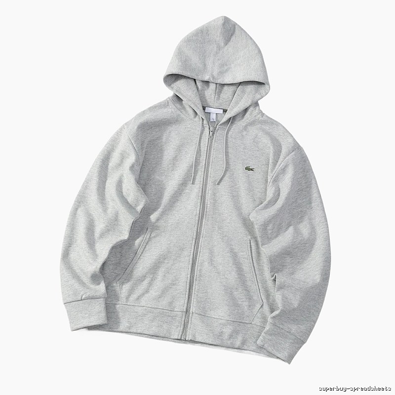 Lacoste simple-style light gray hoodie