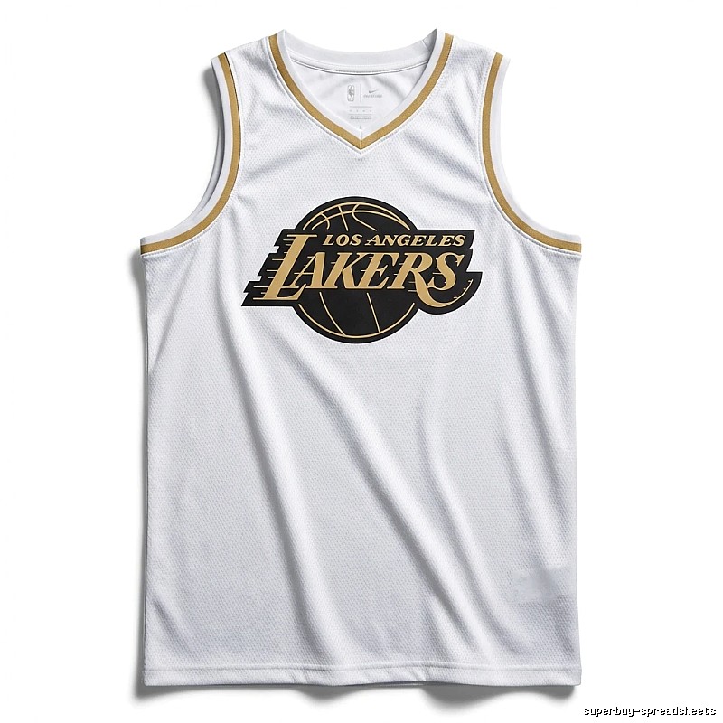 LBJ Lakers white basketball uniform