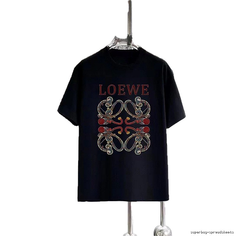 LOEWE Chinese Style Collection Vintage Black T-Shirt