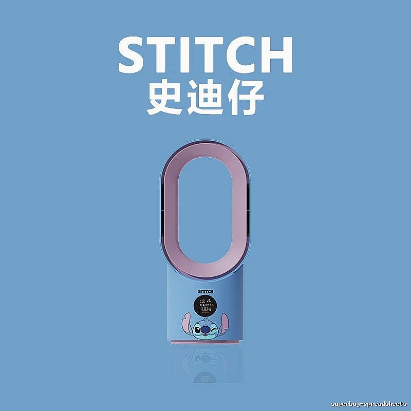 Lotso Travel Fan Misting Bladeless Fan Stitch Character Misting Bladeless Smart Control Oscillation Digital Display Long Runtime Two Mist Levels