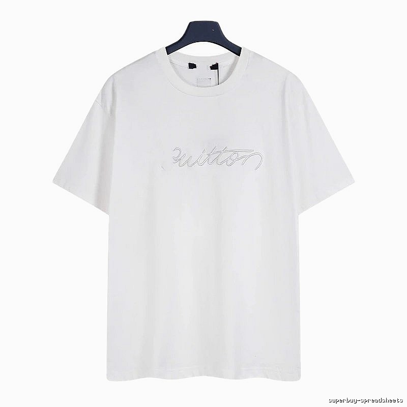 Louis Vuitton Embroidered Minimalist Style White Short-sleeve T-shirt