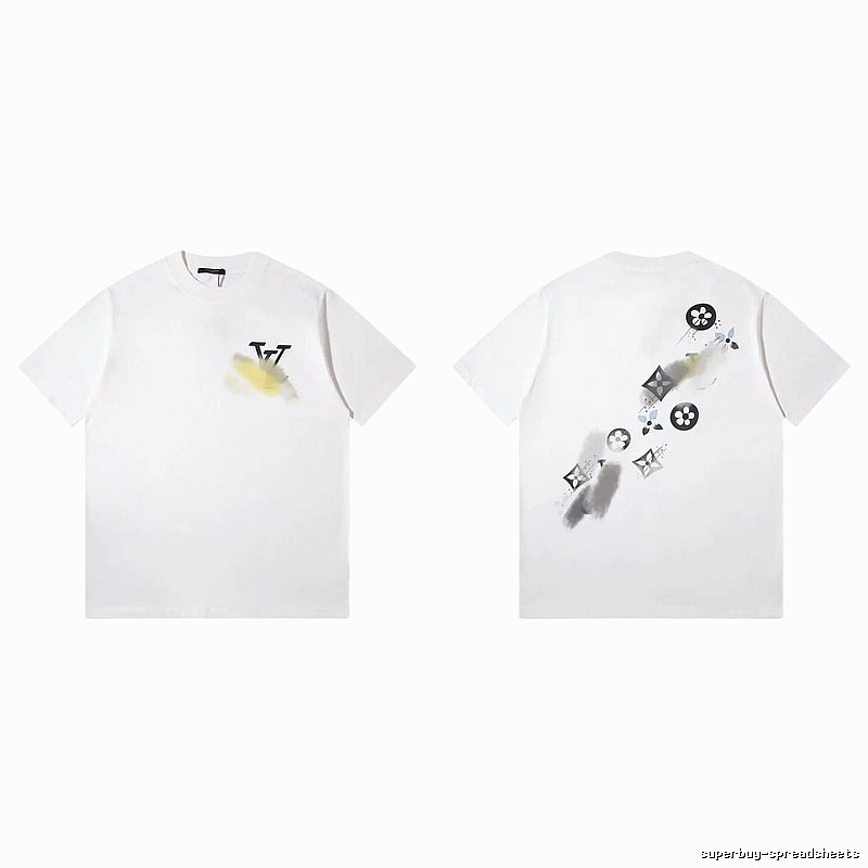 Louis Vuitton Monogram Printed Trendy White Short-sleeved T-shirt