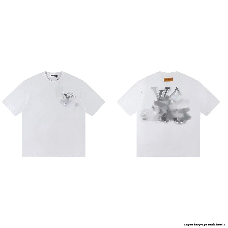 Louis Vuitton Trendy Ink-wash Blended White T-Shirt