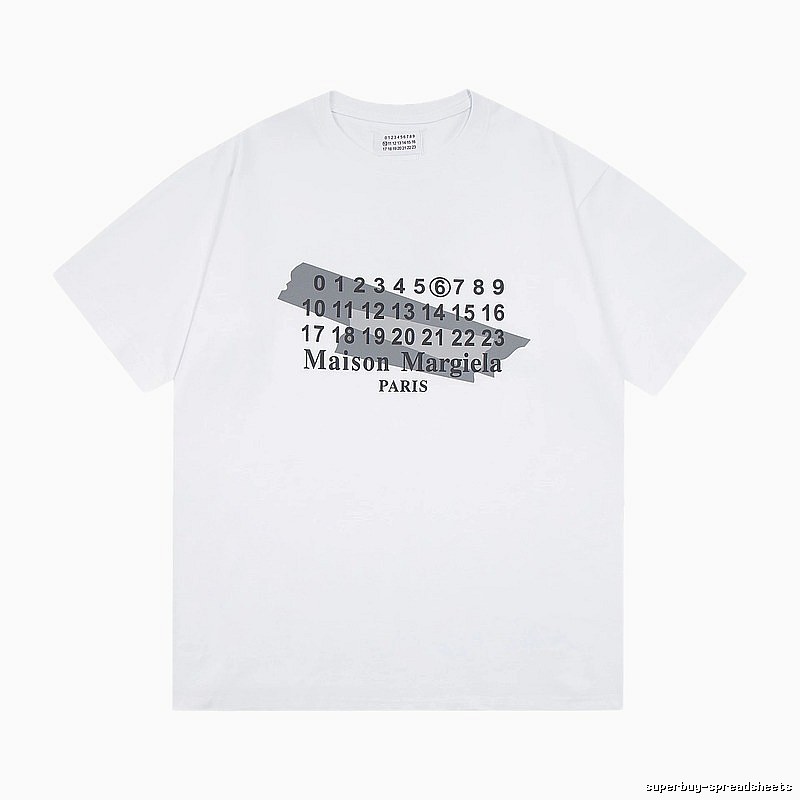 Maison Margiela Digital Print Cool Trendy White T-shirt