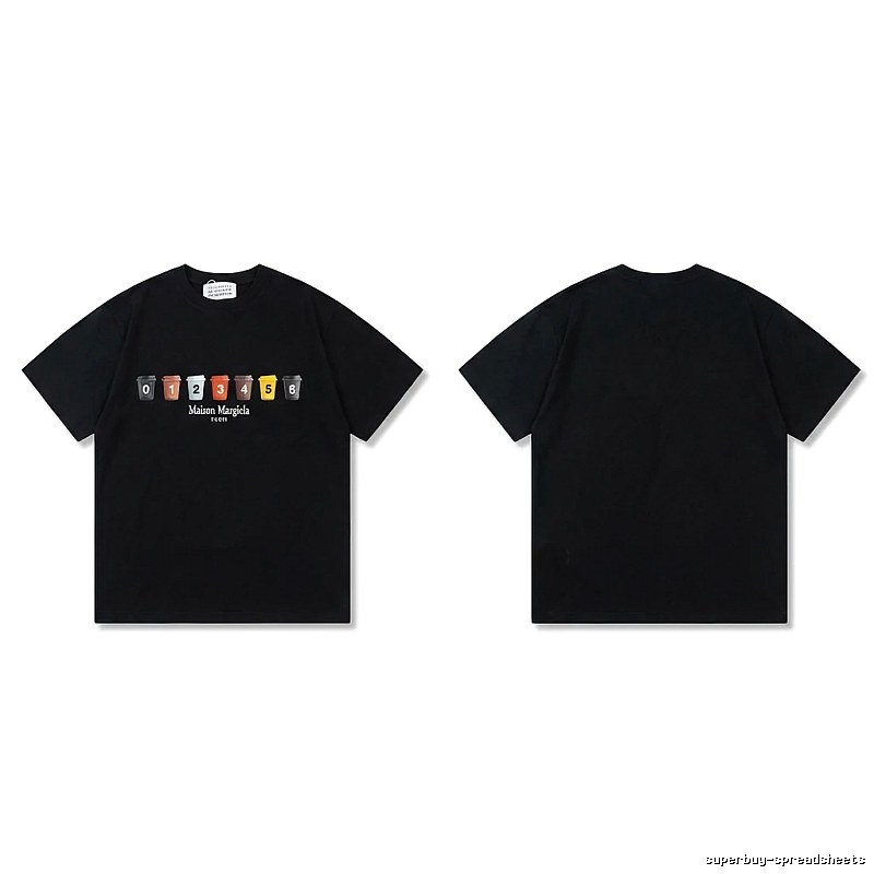 Maison Margiela digital print style black T-shirt
