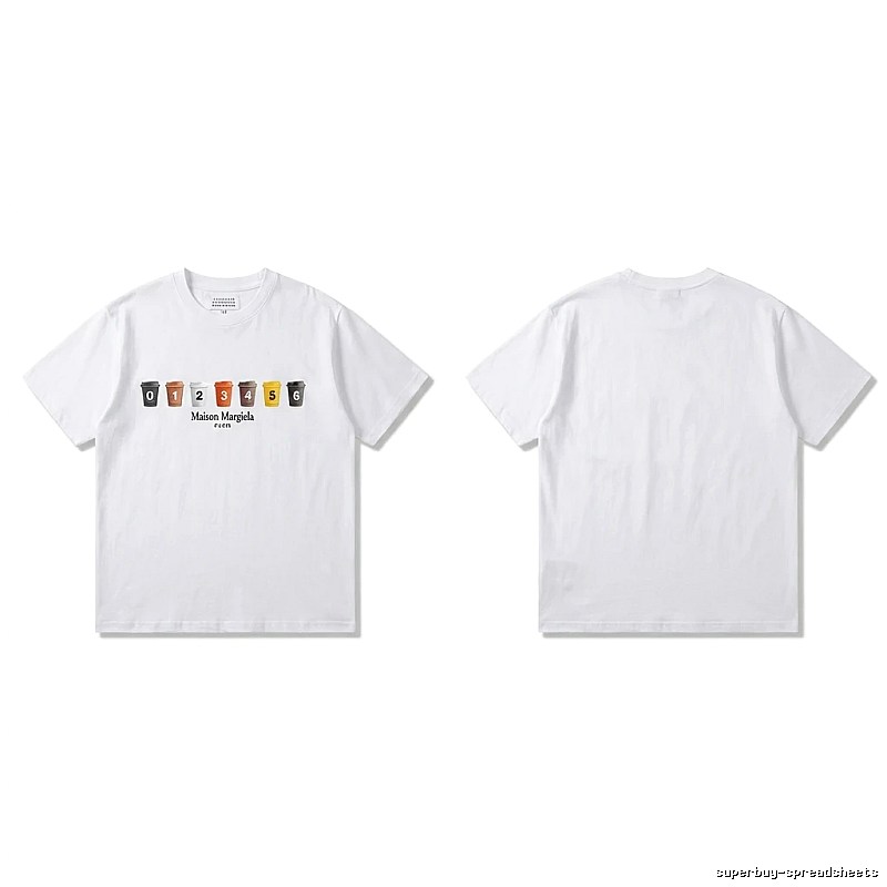 Maison Margiela short-sleeved white T-shirt with digital printing