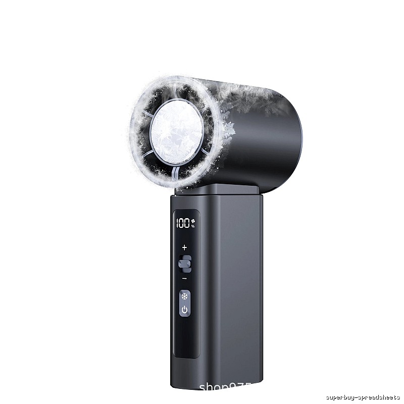 Misting Comfort Handheld Semiconductor Cooling Fan Gray Ice-compress Cooling