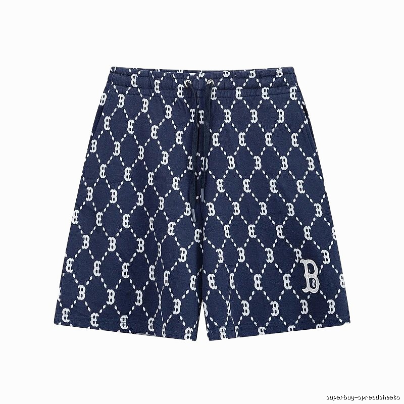 MLB full-print style navy blue shorts