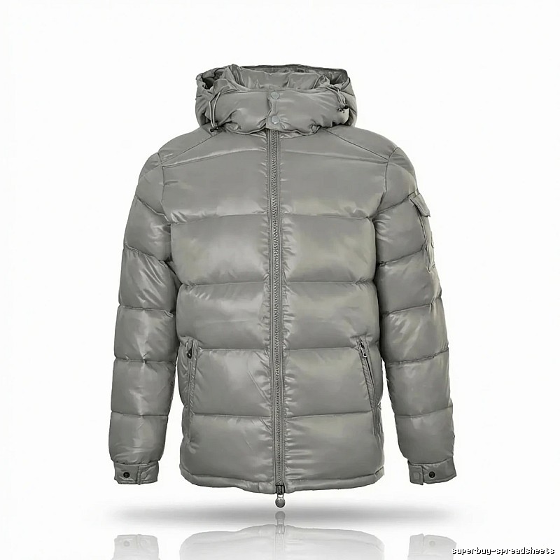 Moncler hooded fashionable grey down jacket