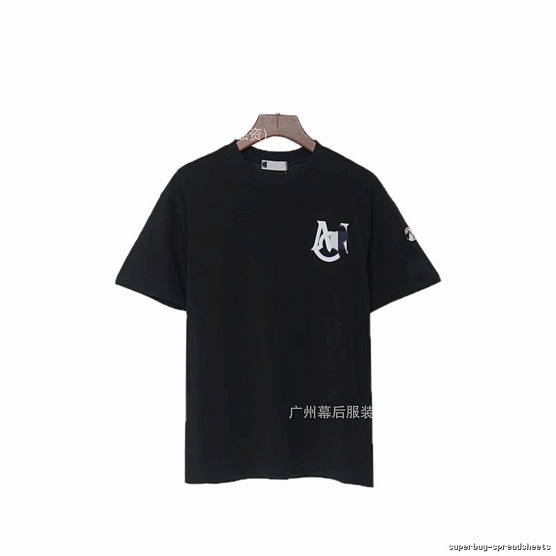 Moncler Printed Casual Style Black T-Shirt